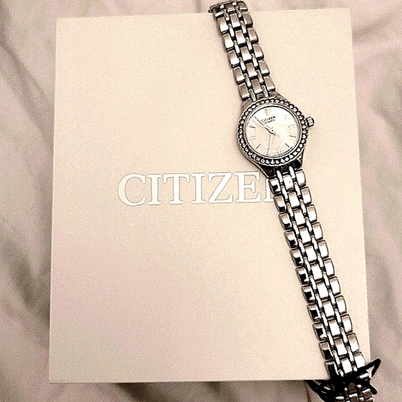 NWT CITIZEN WOMEN'S WATCH EJ6040-51D, W/ MOTHER OF PEARL W/ SWAROVSKI CRYSTALS - Picture 11 of 12